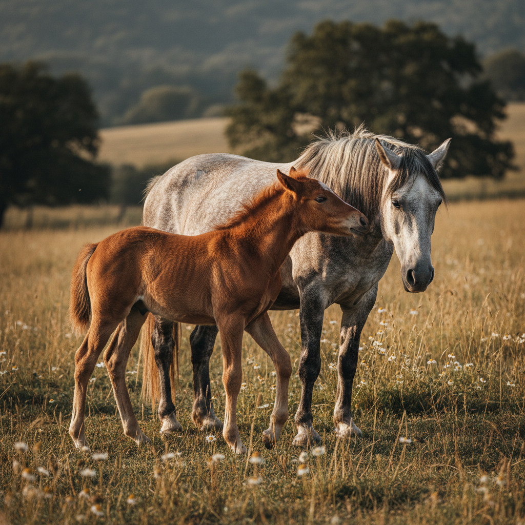 Poulain et cheval âgé