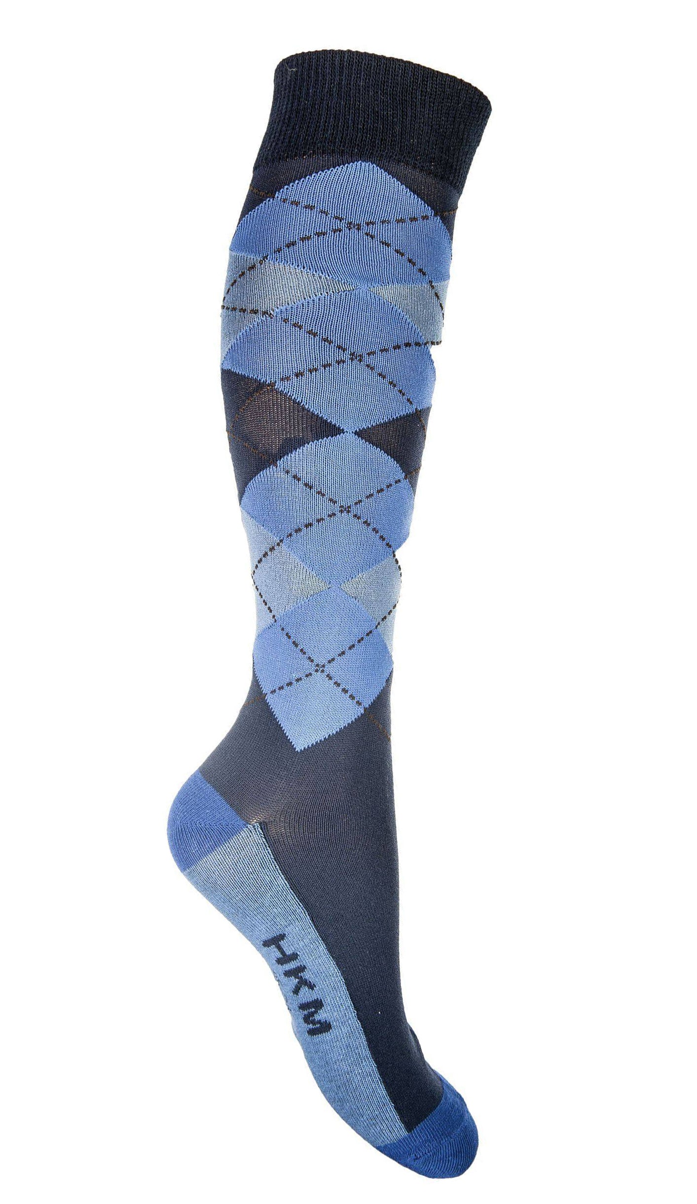 HKM CHAUSSETTES CHECK CLASSICO AQUA/BLEU MARINE 35/38