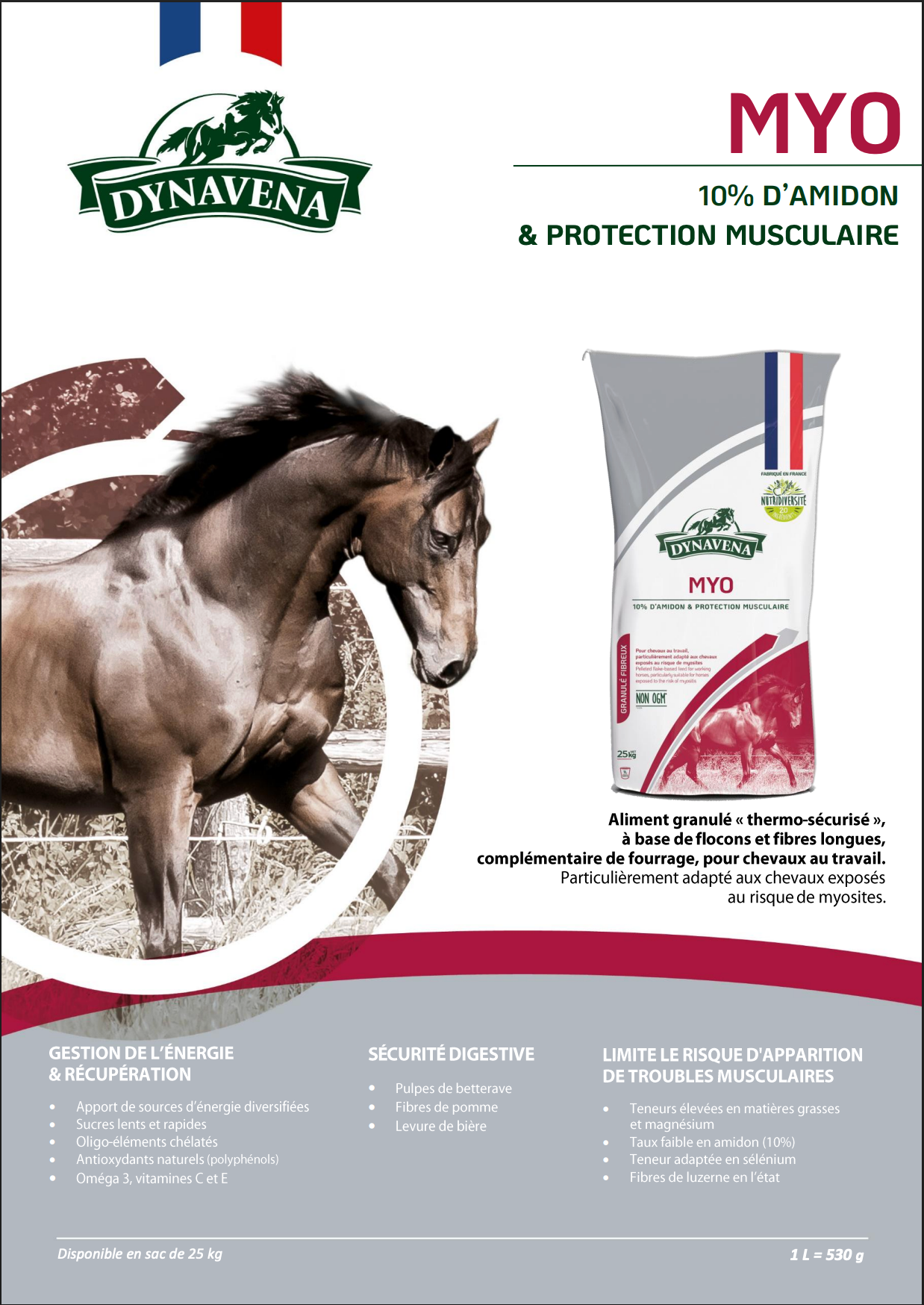 DYNAVENA MYO 25KG FAIBLE EN AMIDON