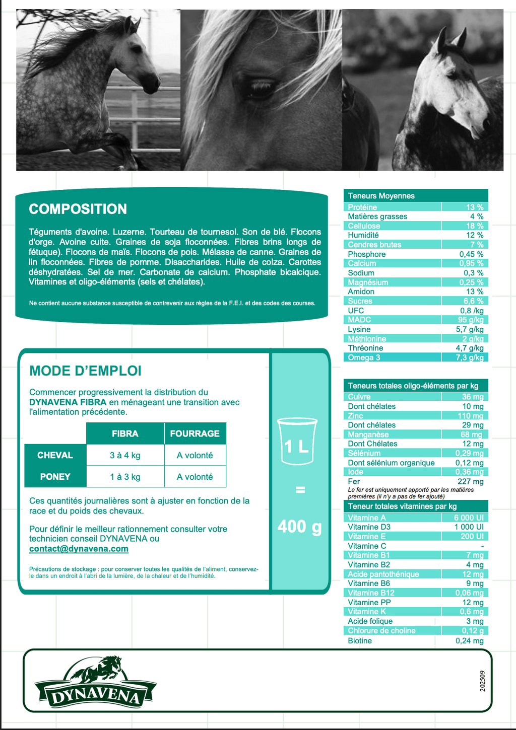 DYNAVENA FIBRA 15KG Spécial Surpoids & Fourbure