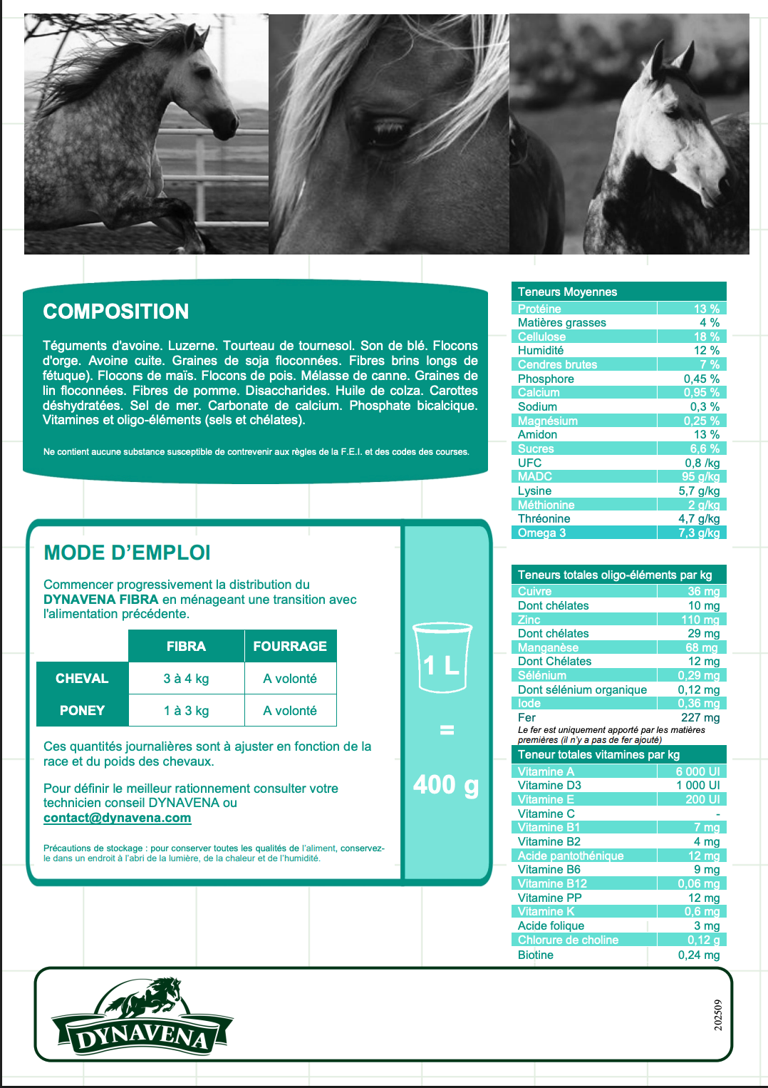 DYNAVENA FIBRA 15KG Spécial Surpoids & Fourbure